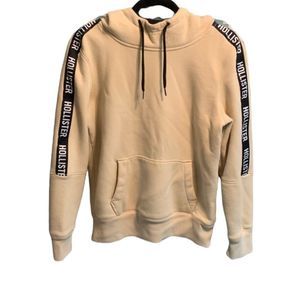 Hollister Size XS Beige Hoodie with Black and White Details
